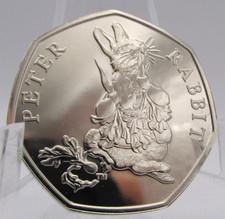 2018 Beatrix Potter - Peter Rabbit 50p Fifty Pence Coin Bunc with Toning