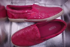 Coach Kivy Pink Sequined Slip-On Shoes, Size 9B