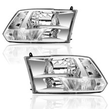 Headlights Assembly for 2009 2010 Dual Beam Model Chrome Housing Clear Side