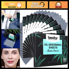 1200 Count Bamboo Charcoal Blotting Paper - Oil Absorbing Sheets for Oily Skin