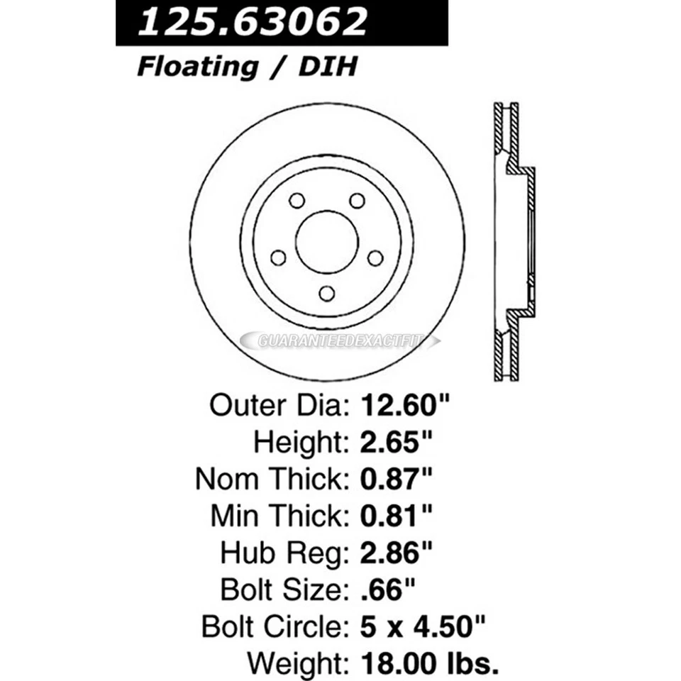 Disco de rotor de freno trasero centrado GAP para Dodge Charger Magnum y Chrysler 300 Foto 2 de 2