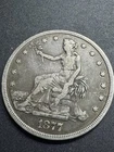 1877 Trade Dollar, Tough Type Coin, Nice Details, Free shipping