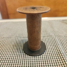 Wooden Thread Bobbin 4" Spindle Clearview Silk Co Scranton PA Primitive Vtg
