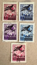 Serbia 2NC16-2NC20 / 1942 Surcharged Yugo Occupation Stamps / Complete Set Used