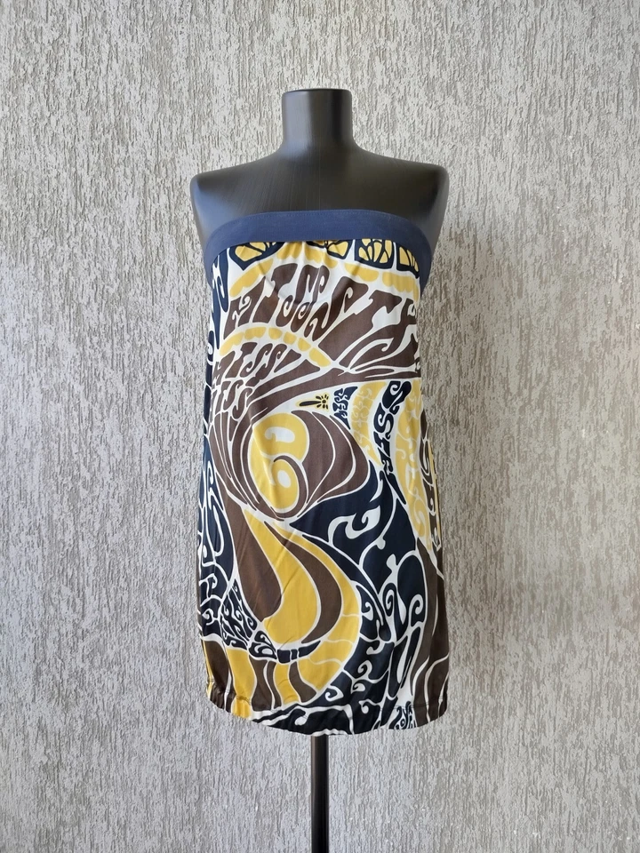 Túnica Miss Sixty Top Tubo Sin Tirantes Letras Viscosa De Colección Y2K Talla XS-S Foto 3 de 4