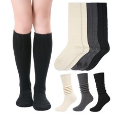3 PCS Winter Knee High Socks Women Soft Warm Cable Knit Slouch Accessories