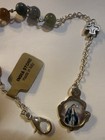 New Rosary India Stone Bead Silver Tone Catholic Bracelet from Italy — photo 4