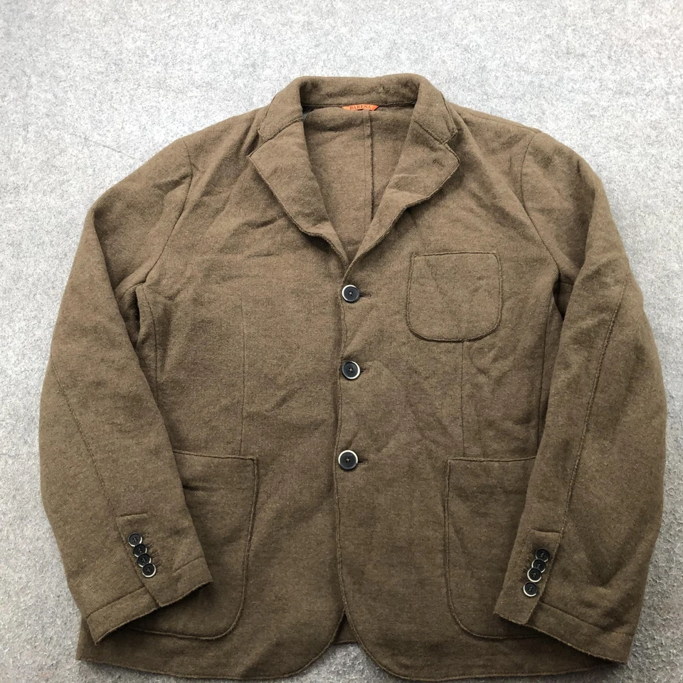 Blazer Barena Venezia Para Hombres EUR 58 Marrón Mezcla Lana Tejido Chaqueta Italia Foto 2 de 4