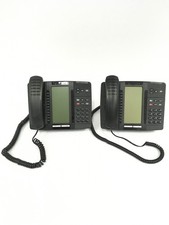 Lot of 2 Mitel 5320e Backlit 5320 IP Display Phones VoIP w/ Handset, Stands