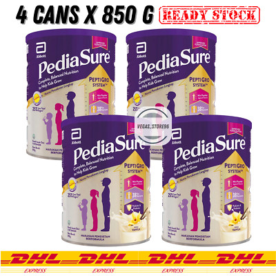 4 Cans x 850g Abbott Pedia Sure 10+ Vanilla Optiheight Increase 10-15 Years Old