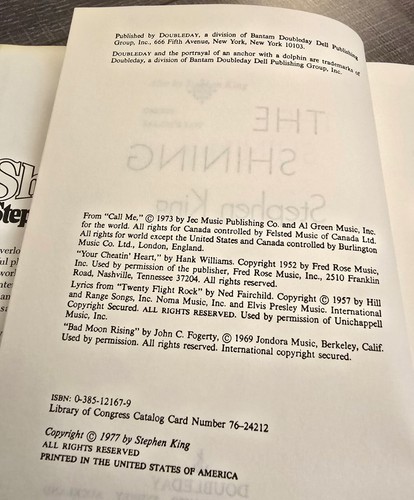 The Shining Stephen King Hardcover 1977 Erstausgabe - Bild 6 von 9