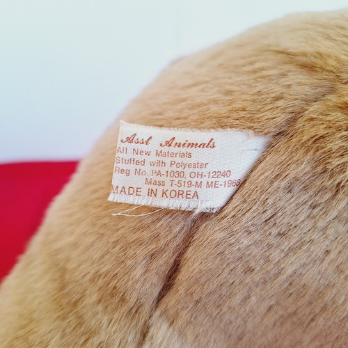 Peluche vintage American Wego cachorro perro 13 pulgadas marrón sentado orejas flojas 1020A - Imagen 10 de 10