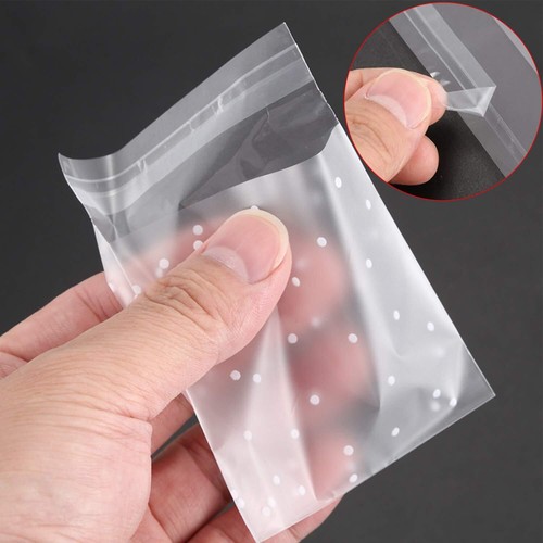 200 Pcs Cookie Bags Self Adhesive Candy Bags White Polka Dot Treat Bags Clear... - Picture 6 of 7