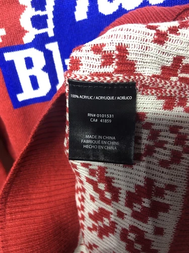 NWOT $60 Pabst Blue Ribbon PBR Beer Ugly Christmas Sweater Red Sz M