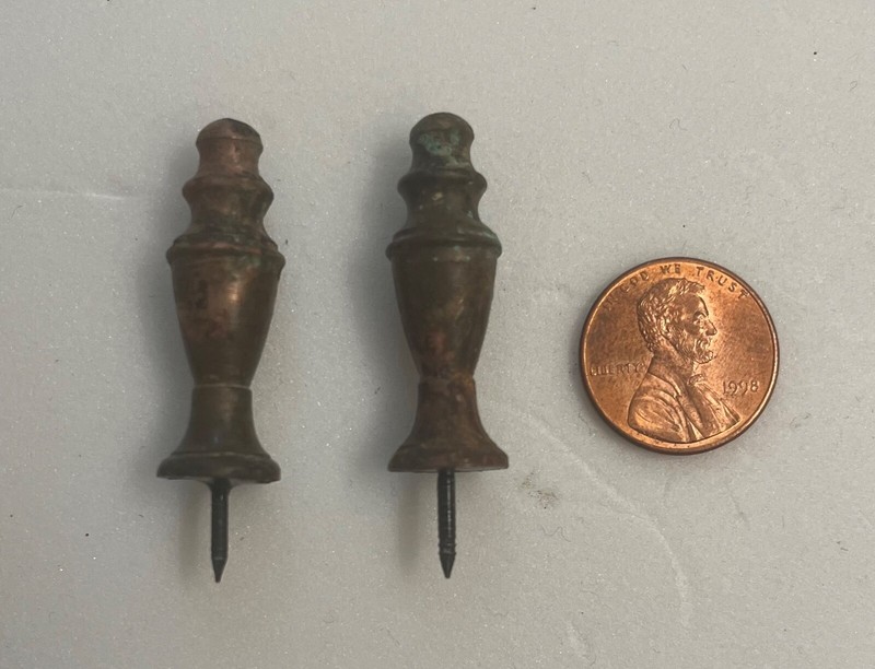 TINY Metal ANTIQUE FINIAL CLOCK or FURNITURE FINIALS