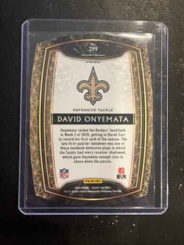 Panini Select 2020 blanco troquelado Prizm David Onyemata #299 Saints - Imagen 2 de 2