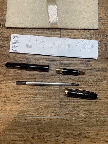 Parker Ballpoint Pen With Box & Advertising Mercury Associates Black And Gold. - Picture 7 of 8