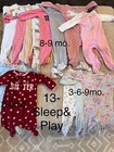 Baby Girl Pajamas 6-9 Months- 13 Pairs
