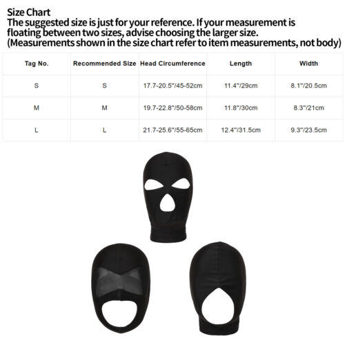 Adult Headgear Elastic Balaclava Hoods Cosplay Motorcycle Helmet Lined Black - Picture 36 of 47