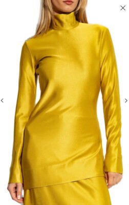 Jil Sander Top High Neck Yellow Mustard Sz 34F $1499