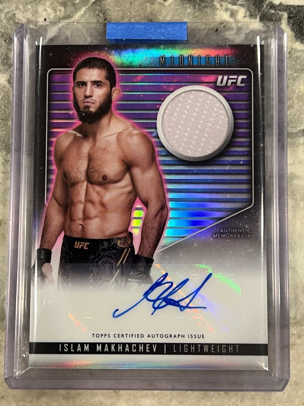Islam Makhachev Relic Patch Auto 2024 Topps Midnight UFC #RCA-IMA