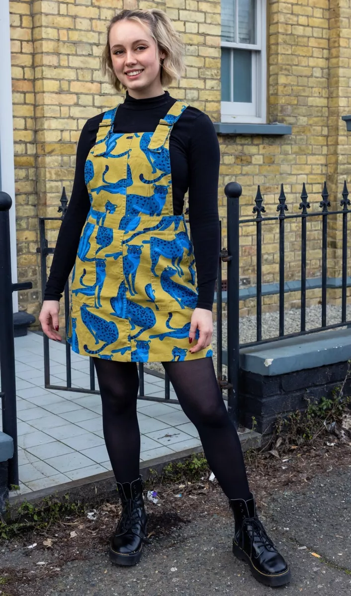 Mustard dungaree dress 2025