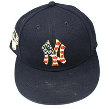 GREG BIRD GAME USED JULY 4th INDEPENDENCE DAY STARS & STRIPES NY YANKEES CAP HAT