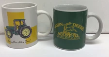 Lot 2 JOHN DEERE Green Yellow Deer Gibson Coffee Cup Mugs Tractor Barn