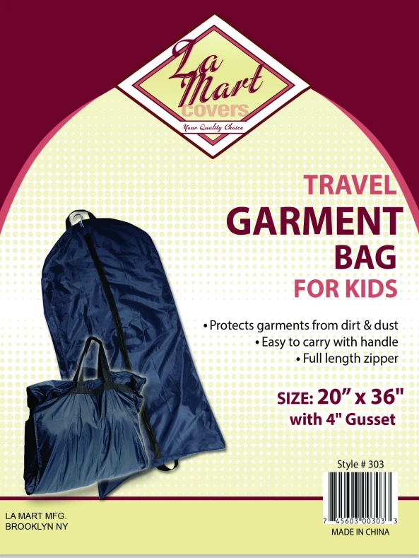 Bolsa de ropa de viaje de alta resistencia tamaño para niños/traje 20" de ancho x 36" de alto 4" refuerzo Foto 2 de 2