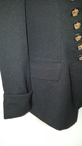 Vtg WALTER MA Womens Double Breasted Suit Blazer Jacket Coat Size 9 Small Black - Picture 6 of 10