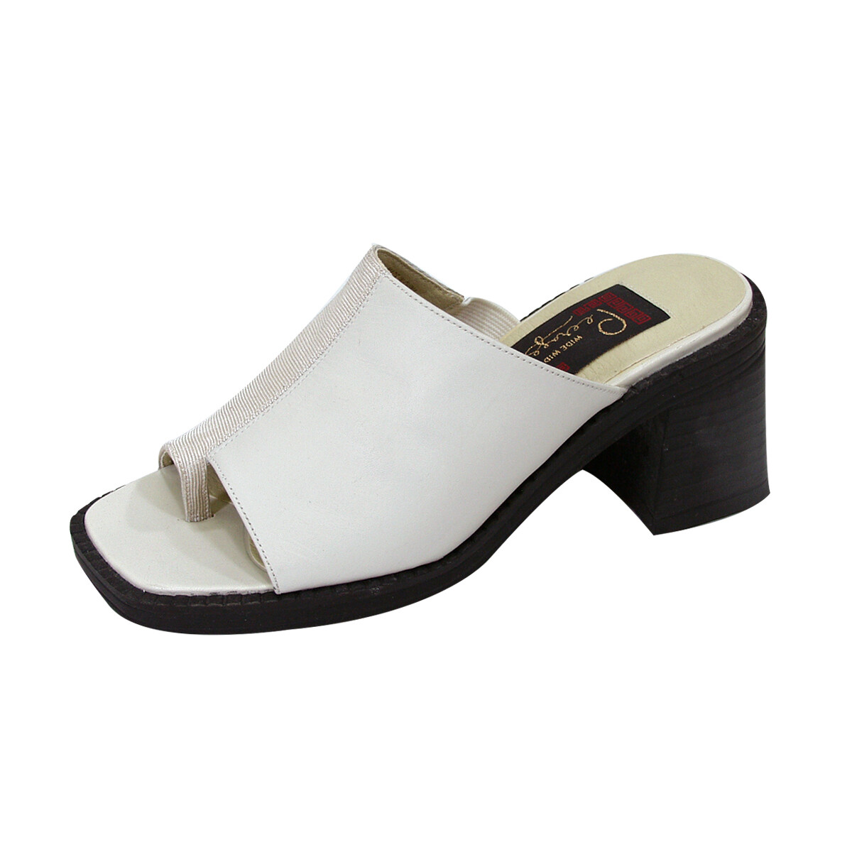 Sandalias de tacón de cuero cómodas de ancho ancho ancho PEERAGE Adeline para mujer