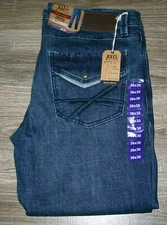 Mens AXEL Slim Stretch Bootcut  Blue Denim Jeans NWT 36x30 $59