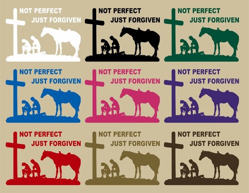 Christian Cowboy Cowgirl Pray Horse Cross Car Truck Window Vinyl Decal Sticker - Foto 2 di 2