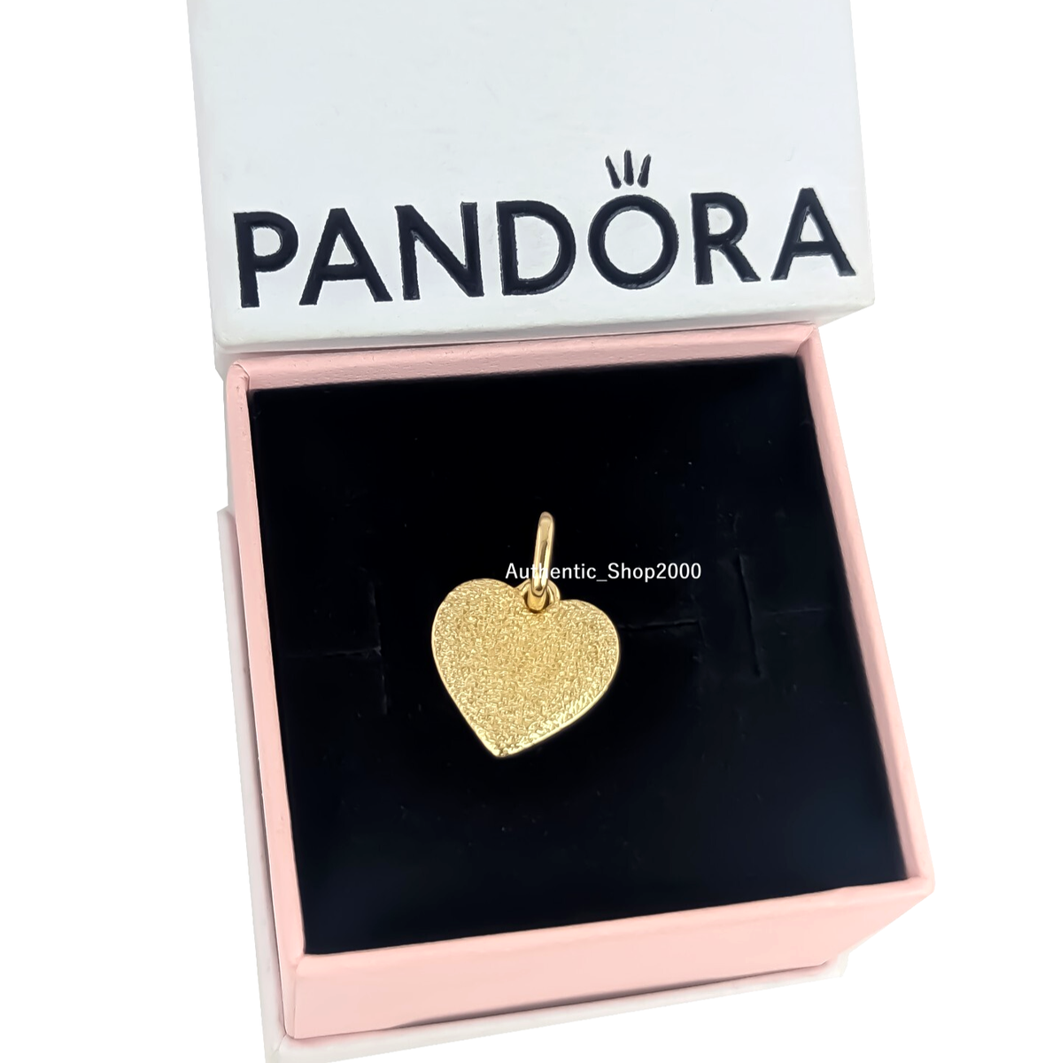 New 100% Authentic PANDORA 14k Gold P Engravable Heart Medallion