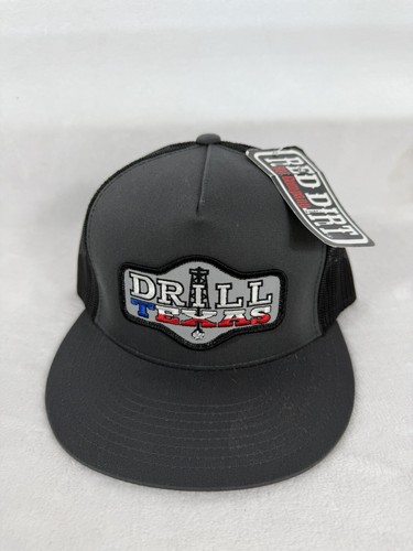 NWT Red Dirt Hat Company Drill Texas Charcoal & Black Mesh Snapback Trucker Hat