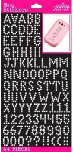ALPHABET strass lettres bling transparentes numéros de boîtier supérieur autocollants Jolee's - Photo 1/1