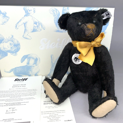 Steiff Teddy Bear Replica 1912 - Ltd Edition Bear Black 34cm - EAN