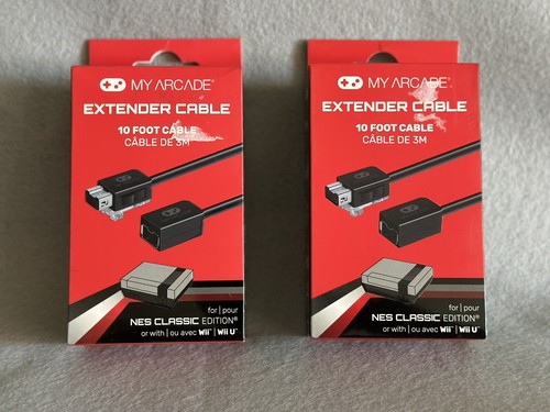 Lot 2 Pack Extender Cable 10 Ft Cable 4 NES Classic Edition/Wii/Wii U-NEW IN BOX - Picture 5 of 5