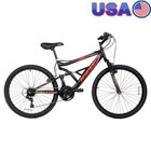 26 Inch Adult Mountain Bike Dual Suspension 18 Speed Adjustable Steel Frame New