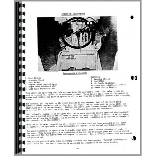 Galion 503 Motor Grader Owners Operators Manual - Picture 4 of 6