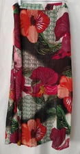 Mark Maxi Skirt w/ Mini Skirt Lining Tropical Large Print Size XXL #15032