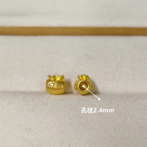 Real 24K Yellow Gold 3D Money Bag Pendant Transfer Bead 足金999 / 1PCS - Picture 3 of 8