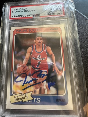 1988 Fleer Muggsy Bogues PSA 10 Auto Signed Rookie Card 13 EBay