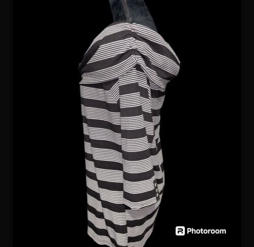 Top da donna White House Black Market WHBM taglia XL nero bianco a righe senza spalle - Foto 3 di 6