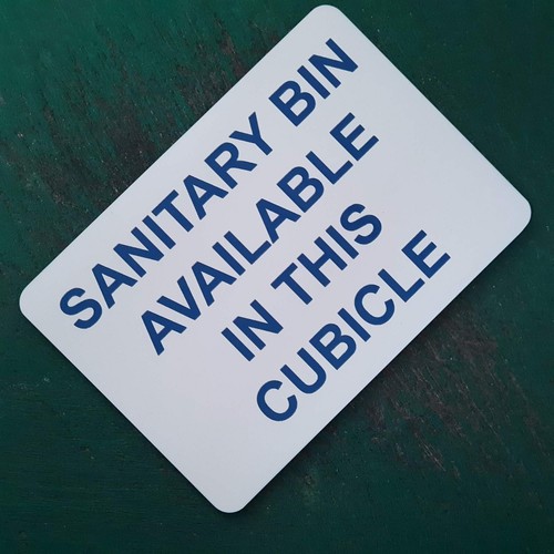 Sanitary Bin Available in this Cubicle Sign Plaque Toilet Feminine Hygiene Bins - Picture 30 of 92