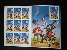 Scott #3391 Road Runner and Wile E. Coyote Pane of 10 33¢ Stamps (2000)