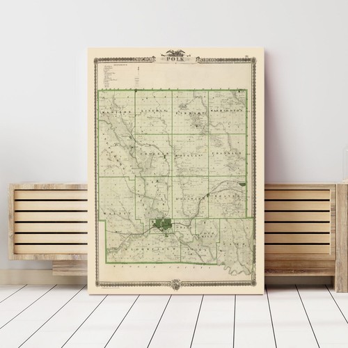 Alte Karte von Polk County, IA 1875 - Vintage Iowa Art - Bild 3 von 29