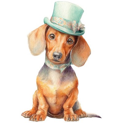 8x Sticker Dachshund Dog Car Sticker 9x9cm Teckel Dachshund Puppy Set