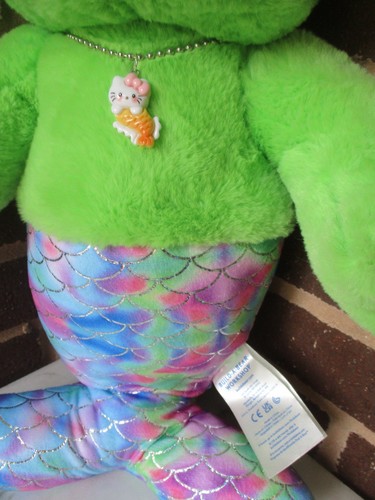 Build A Bear Green Mer-Frog 18"+ Hello Kitty Mermaid Charm Necklace - Picture 2 of 7