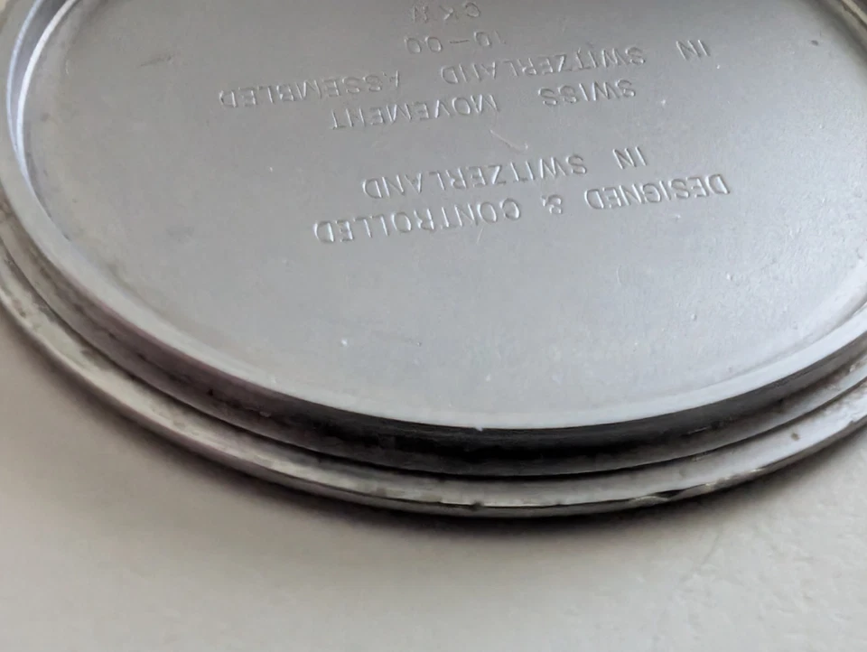 Vintage Rare Collectable Swiss Calvin Klein 100m Diver Designer Watch For Parts - image 3 of 4